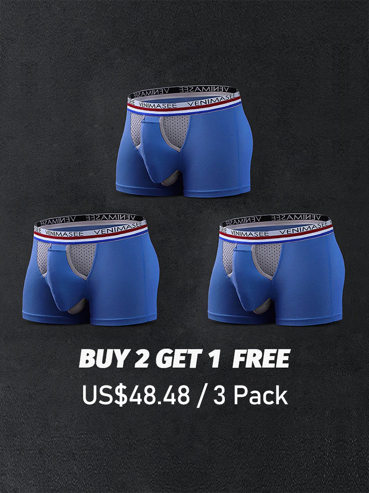 Buy Mens Boxer Brief w/ fly 3 Pack - Men's Ball Hammock Pouch Underwear 3  Pack Online at desertcartINDIA